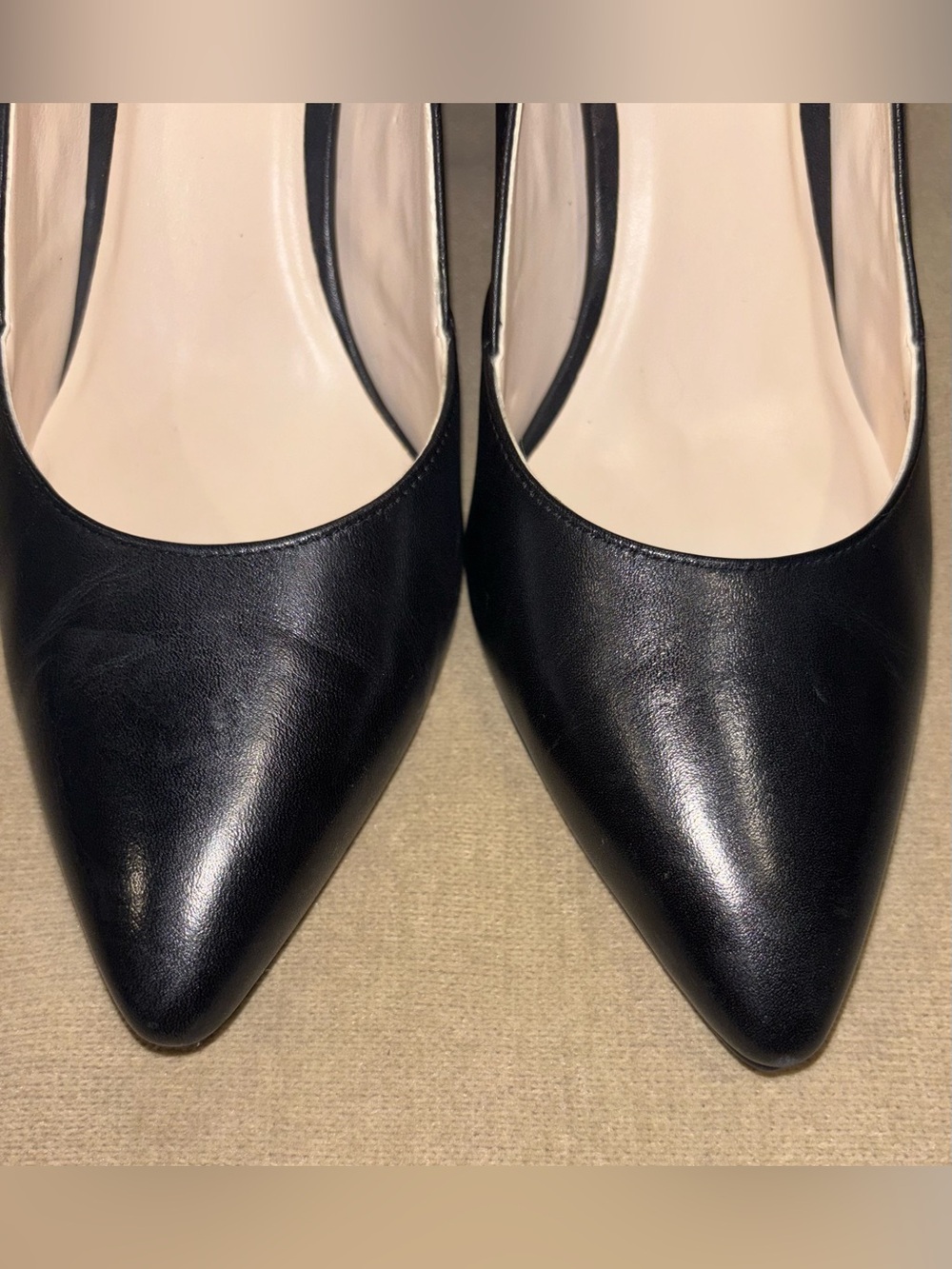 Cole Haan Black Leather Pointed-Toe Stiletto Pumps - Picture 7 of 8